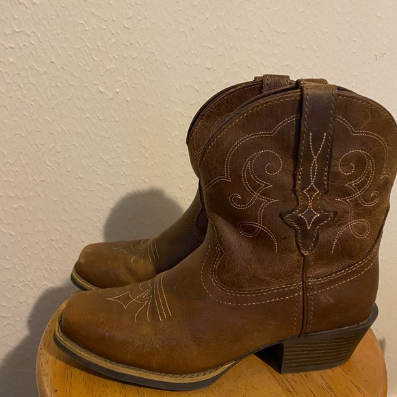 ORIGINAL JUSTIN WOMEN'S CHELLIE WESTERN BOOTIES - SQUARE TOE size 7 worn - Picture 3 of 8